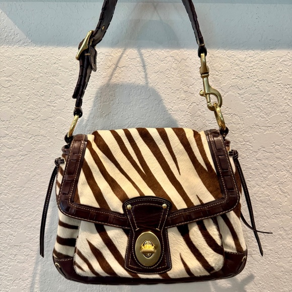 Coach Handbags - Coach Vintage Legacy Zebra Shoulder Purse Hobo Bag Rare Haircalf